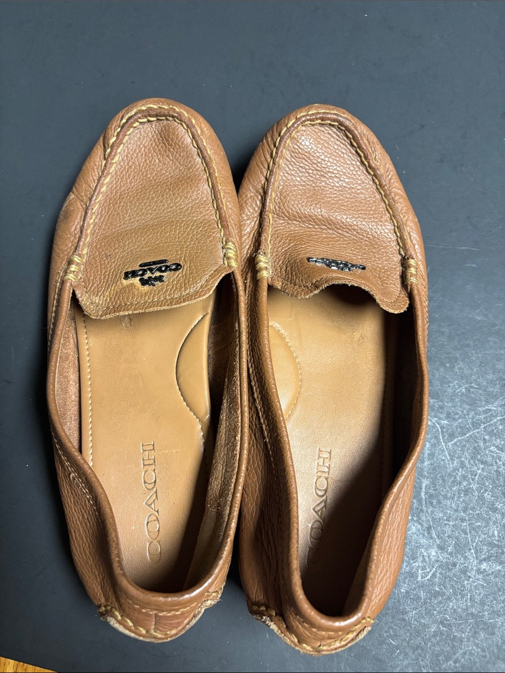 Coach Men’s Brown Leather Moccasin Loafers